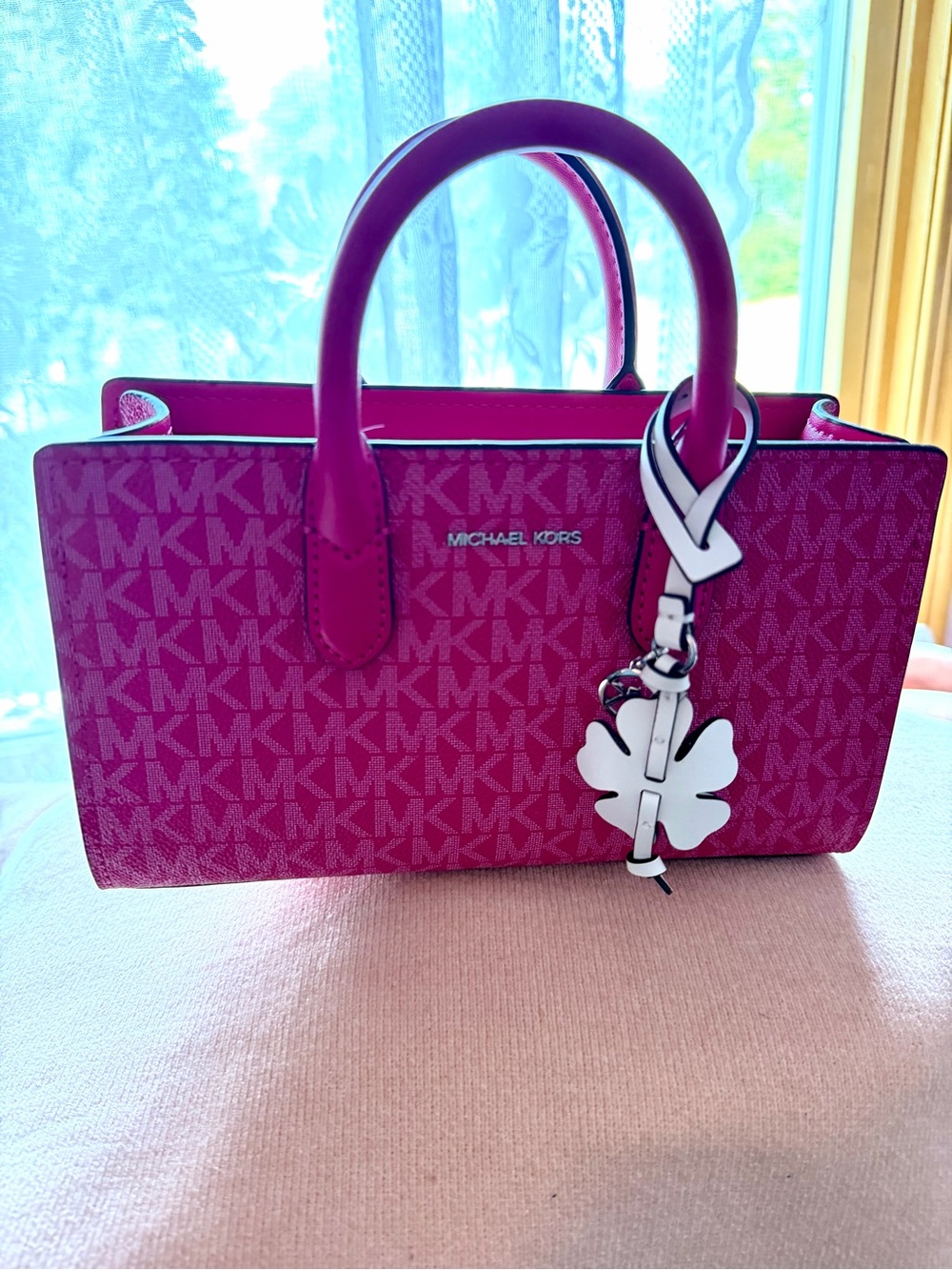 Michael Kors Pink Signature Logo Satchel